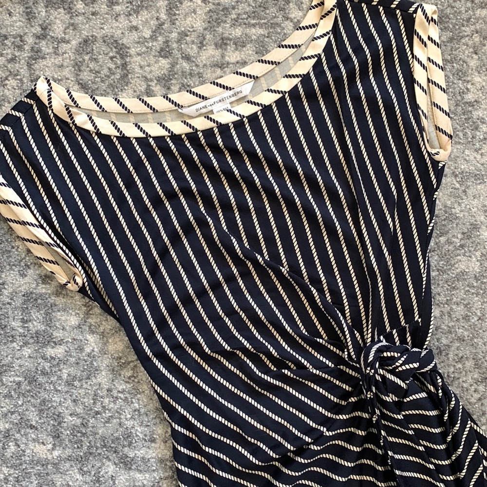 Dvf Della Ropes Navy Dress